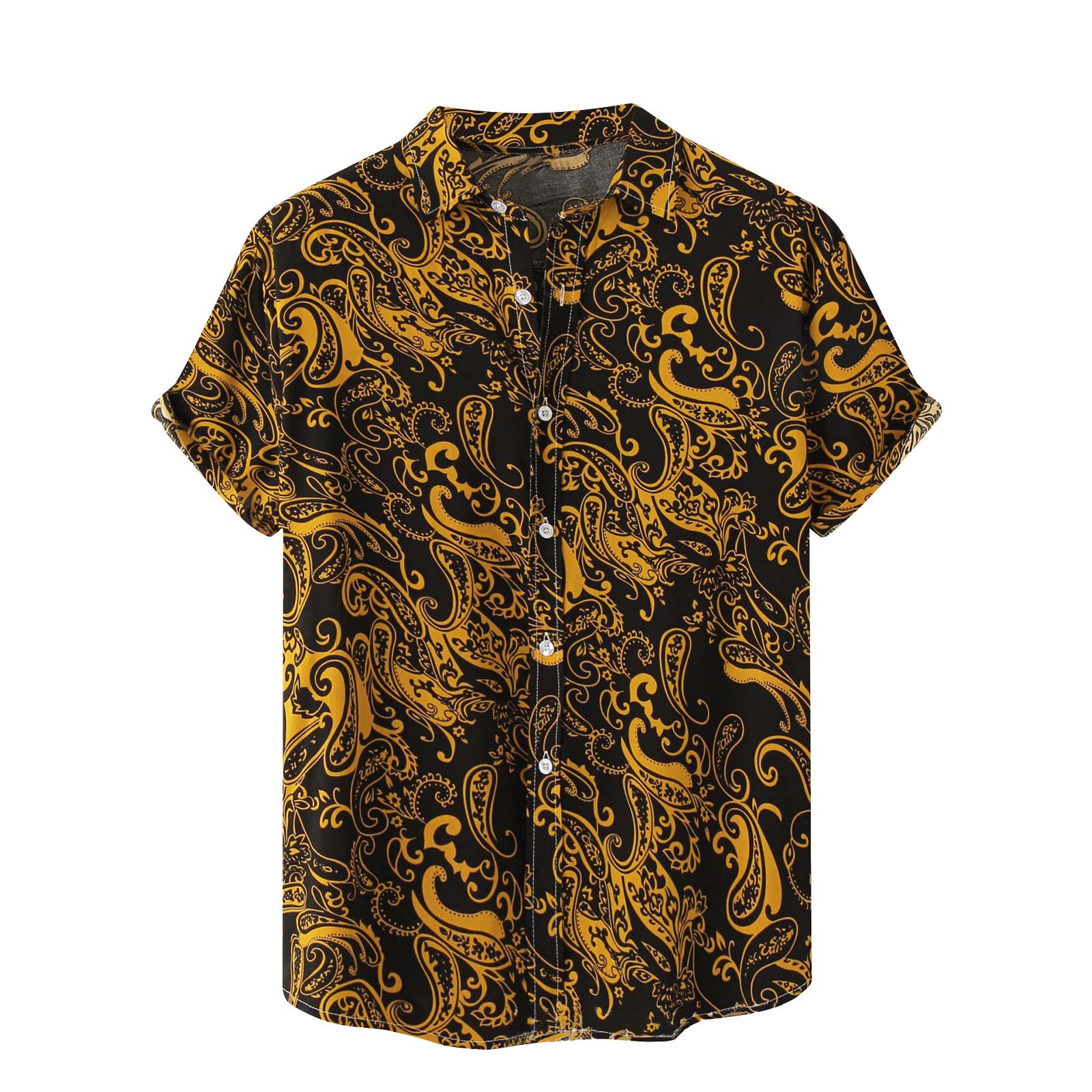 Men's Hawaiian Shirt Short Sleeve - Quick Dry Tropical Aloha Shirt for Summer Beach Vacation | Casual Button Down T-Shirt for Pool Party, Luau & Tropical Getaways