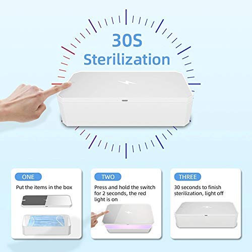CarbonKlean UVKlear - UVC Sanitizing Kit with Wireless Charger, Removable Cosmetic Mirror & UV Phone Cleaner (Pink) - Perfect for Travel, Home & Office Disinfection