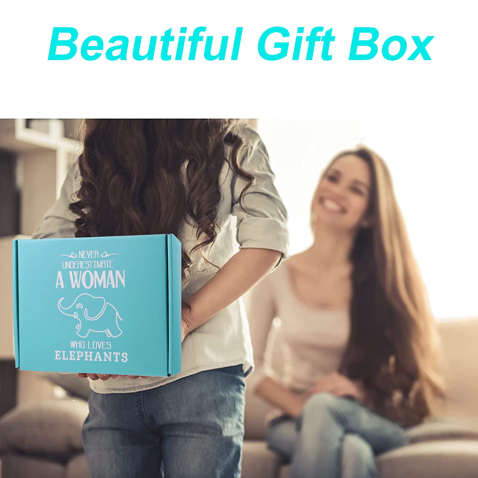 Unique Elephant Gifts for Women - Perfect Birthday, Valentine's & Mother's Day Present - Handcrafted Elephant Lover's Gift Box Set - Ideal for Home Decor, Office Desk & Special Occasions