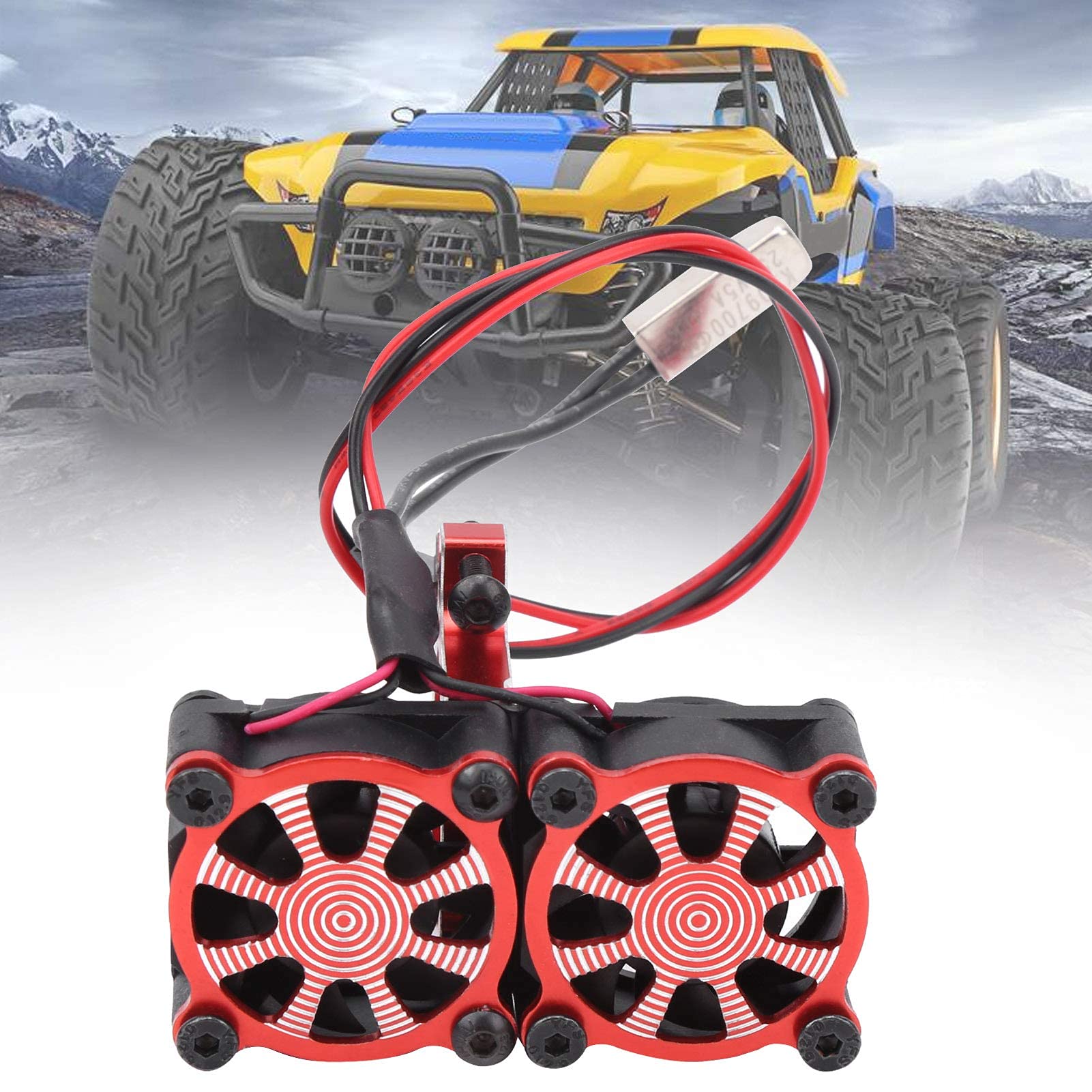 Wosune Adjustable Motor Heatsink with Cooling Fan - Aluminum Heat Sink Radiator for 1/10 RC Cars, RC Trucks & Assembly Model Engines - Perfect for High-Speed Racing & Off-Road RC Vehicles