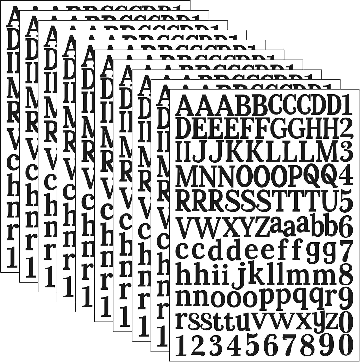 1210-Piece Self-Adhesive Vinyl Letter Stickers - Alphabet & Number Decals for Signs, Doors, Cars, Business Address (Black) | Perfect for Home Decor, Mailbox Labeling, Vehicle Customization & Office Signage