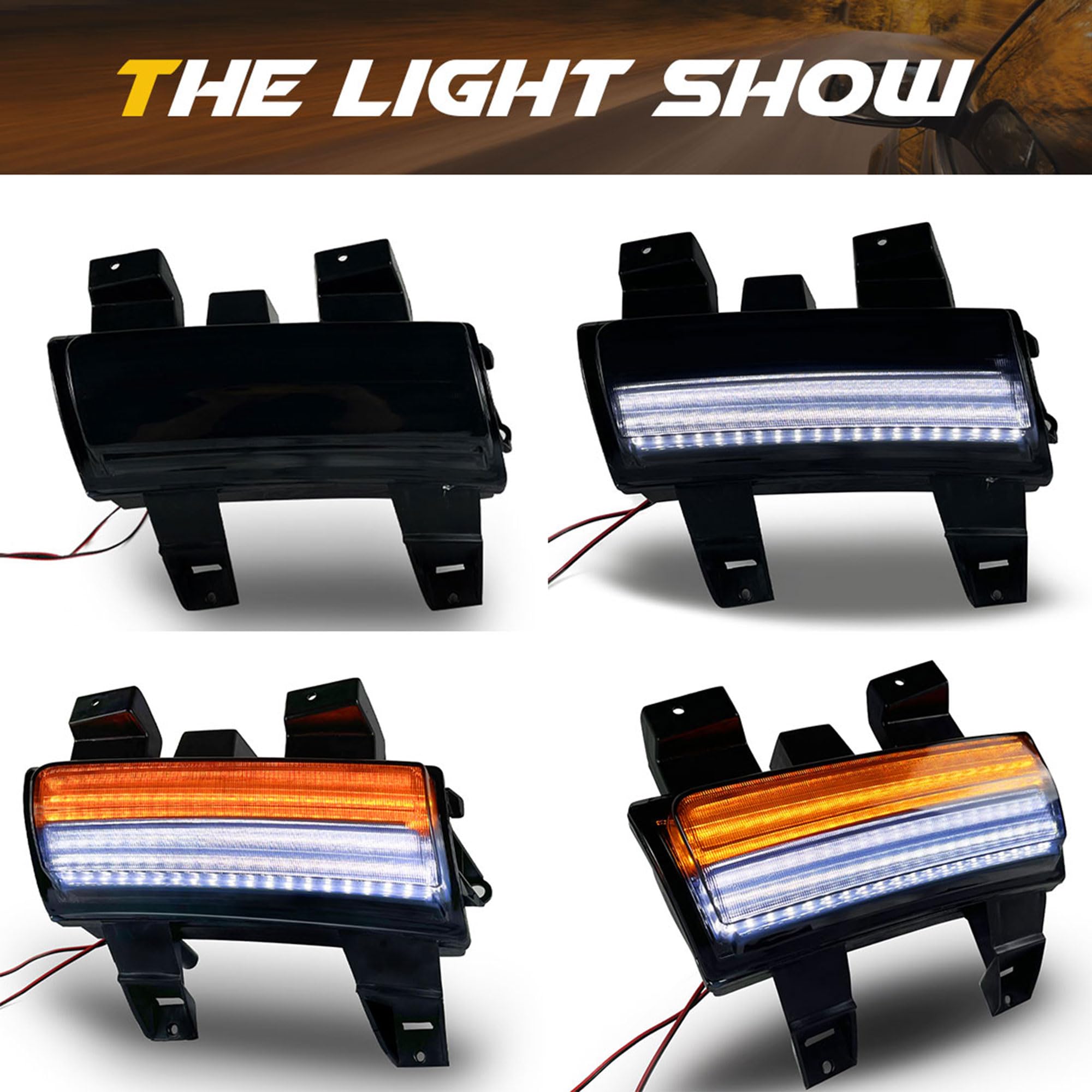 2018-2024 Jeep Wrangler JL LED Side Marker & Fender Lights with Sequential Turn Signal - Amber/White Options (Excluding Sport Model) | Off-Road Upgrade for Enhanced Visibility & Style