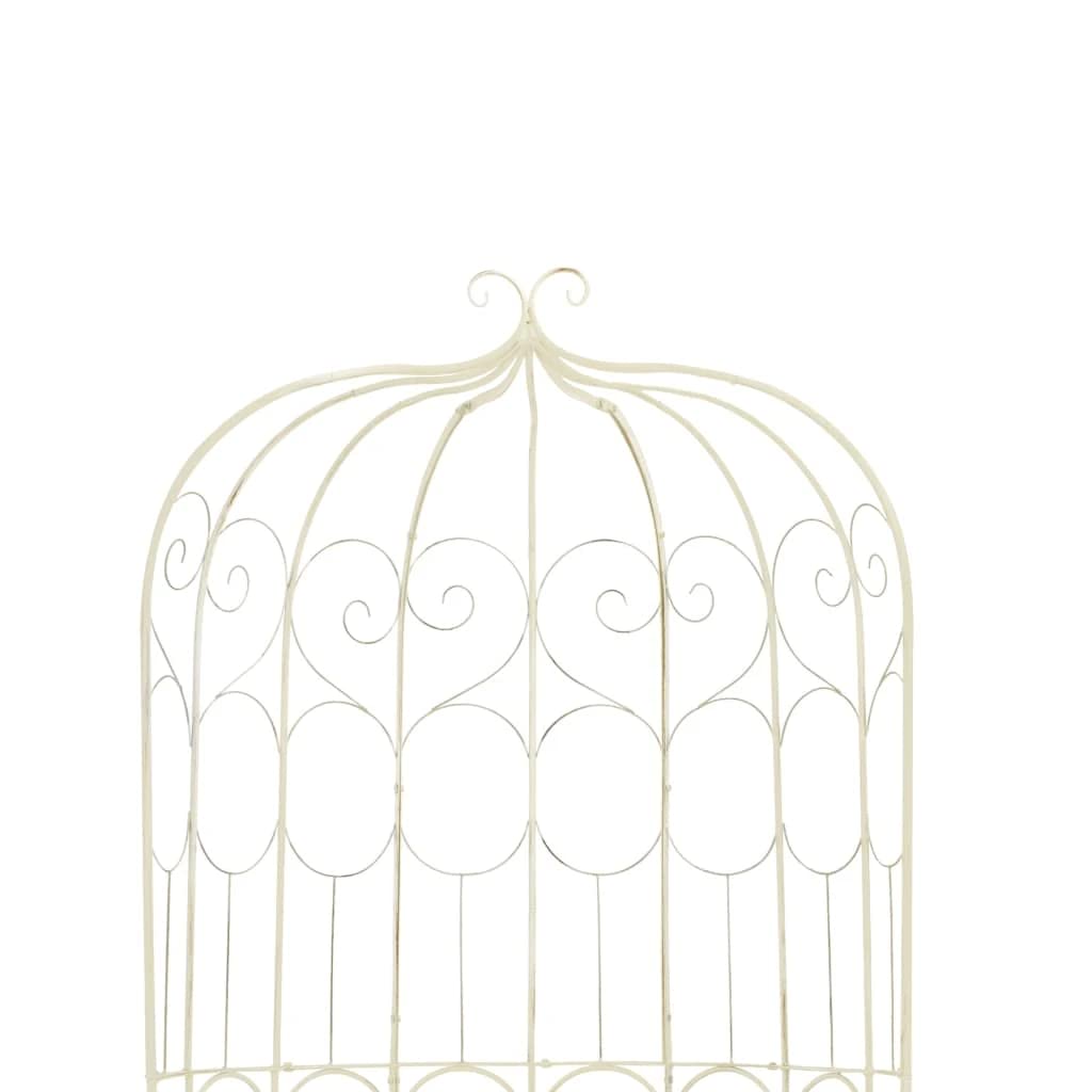 Antique White Iron Garden Arch with Bench - Outdoor Wedding & Party Decor for Lawn, Backyard, and Garden Ceremonies | Perfect for Romantic Events, Photo Backdrops, and Outdoor Seating