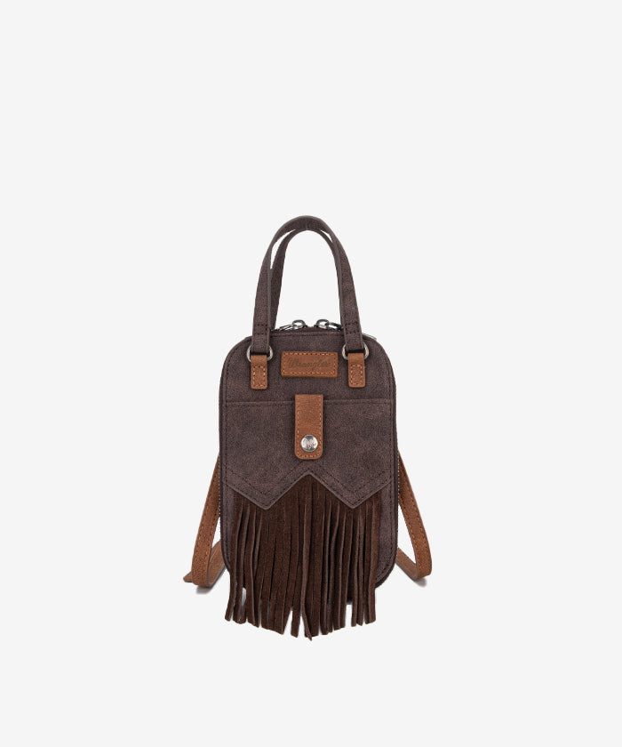 Wrangler Fringe Western Mini Crossbody Bag for Women - Stylish Cowgirl Purse with Adjustable Strap - Perfect for Concerts, Rodeos & Country Music Festivals