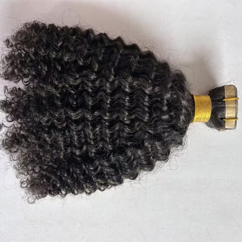 40pcs 100g Tape in Hair Extensions Human Hair Afro Kinky Curly 4B 4C - 18 Inch Natural Color Skin Weft | Perfect for Protective Styles, Weddings & Everyday Volume