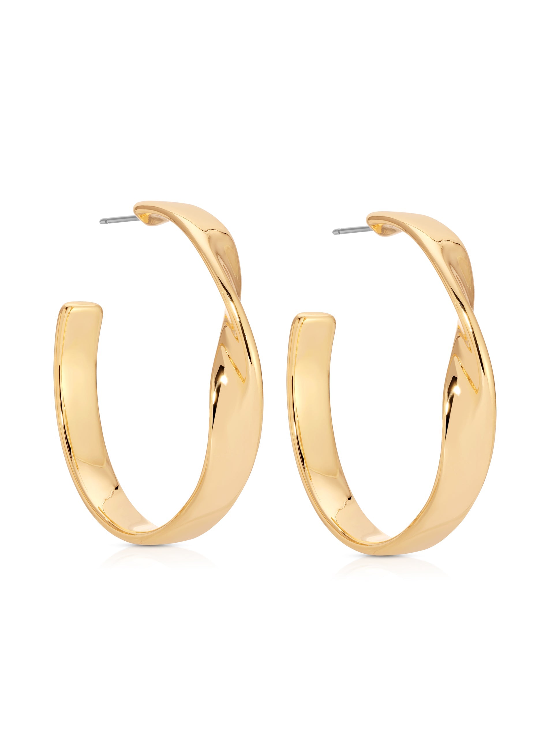 Vintage Heirloom Twist Medium Hoop Earrings - 14K Gold Plated Boho Chic Jewelry for Women | Perfect for Weddings, Parties & Everyday Elegance