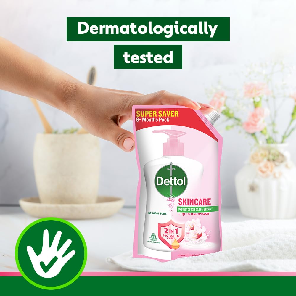 Dettol Liquid Handwash Refill 675ml (2 Pack) - pH Balanced Antibacterial Hand Soap for 10X Better Germ Protection - Ideal for Home, Kitchen, Bathroom & Office Use