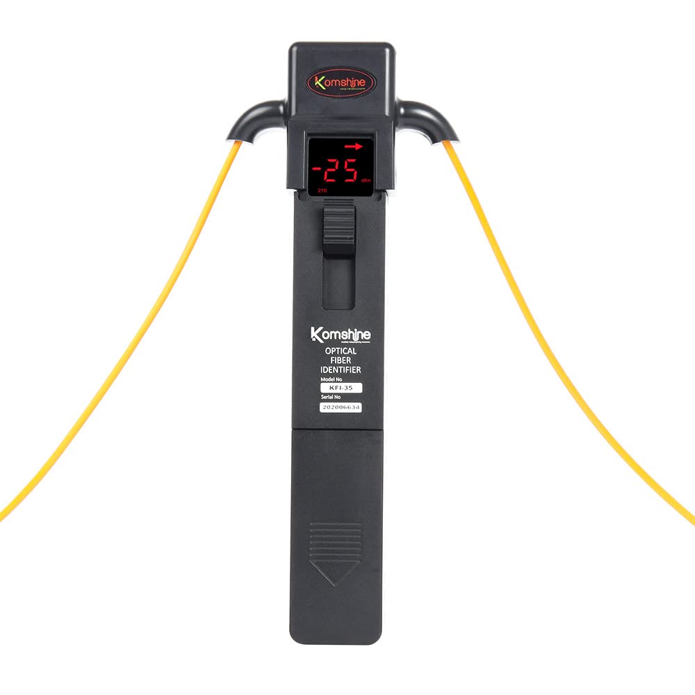 Komshine 800-1700nm Fiber Optic Cable Tester with 4 Adaptors & Easy-Change Chucks - Optical Traffic Detector & Identifier (KFI-35) - Perfect for Network Installation, Maintenance & Telecom Engineering