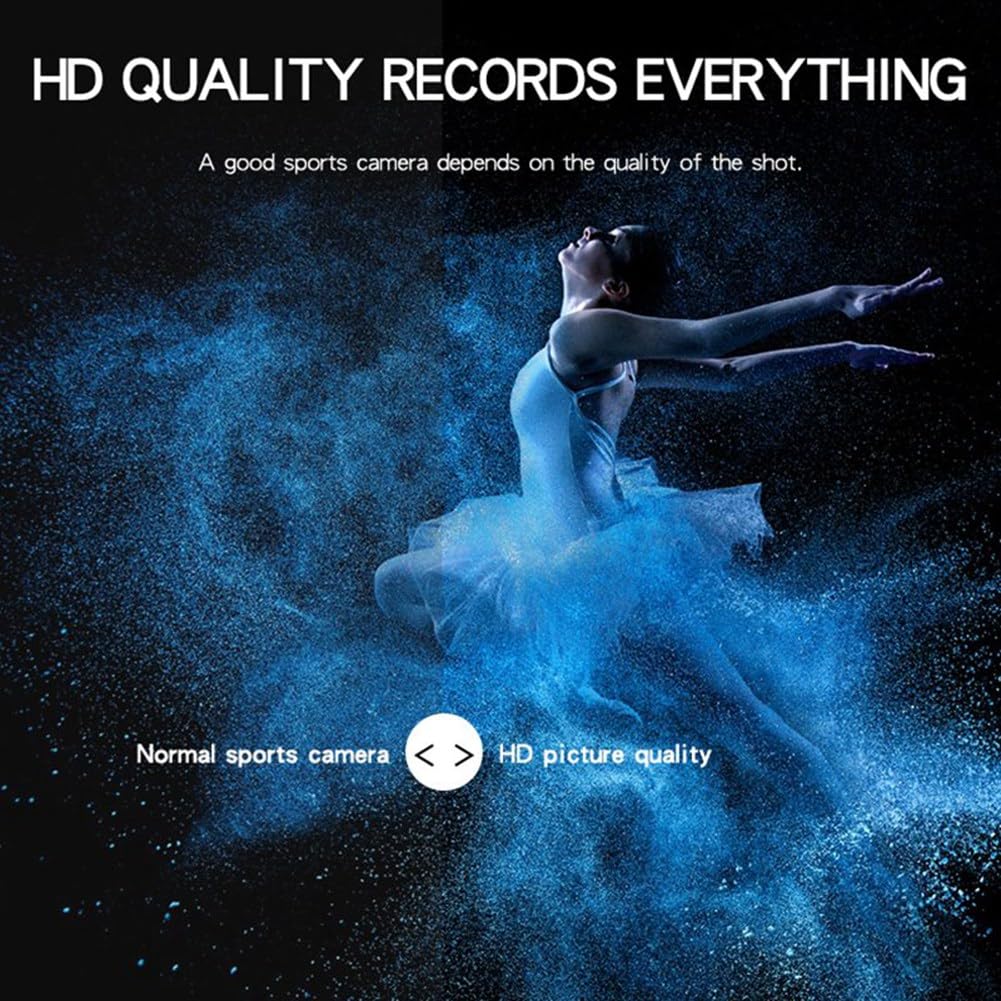 Graootoly HD 1080P Waterproof Action Camera with Night Vision - F18 Helmet Mounted Sports Camcorder for Cycling, Skiing & Outdoor Adventures | Durable & Easy to Use Blue Camera for Emergency SOS Recording
