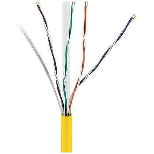 ADI PRO 0E CAT6 Plenum Rated Ethernet Cable, 23AWG 4-Pair Solid Bare Copper, Unshielded UTP, CMP/FT6 Certified, 1000ft (304.8m) Bulk Reel in Box, Yellow - Ideal for In-Wall Network Installations, Office Wiring & Commercial Buildings