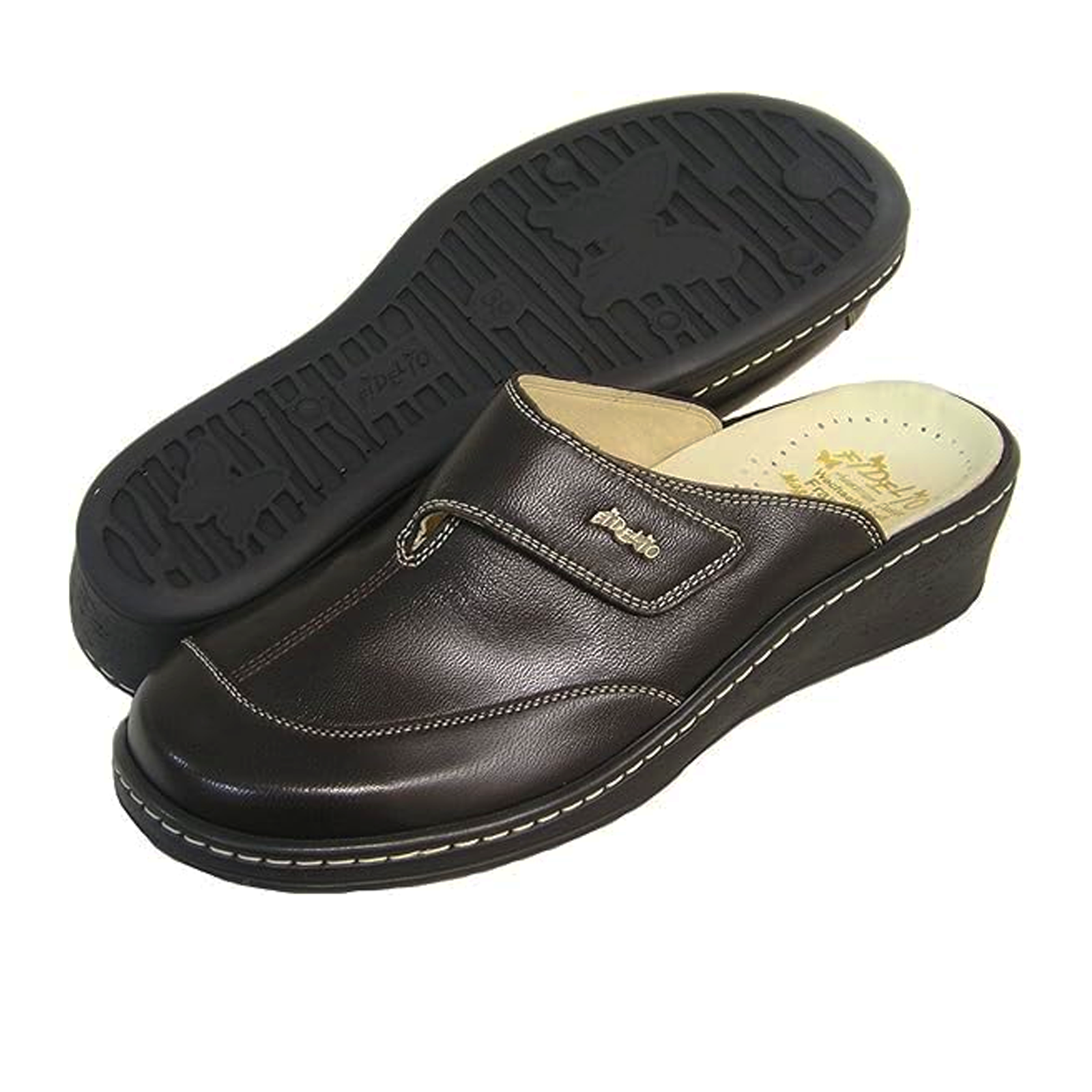Fidelio Hallux Franni Clog Shoes for Women - Comfortable Dark Brown Slip-On Clogs - Perfect for Nurses, Chefs & Healthcare Workers