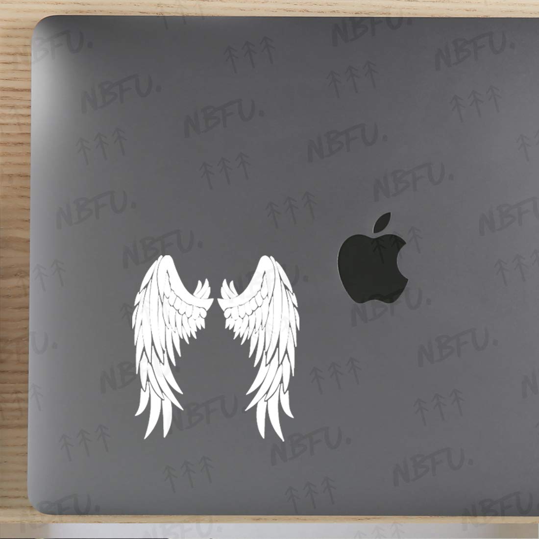 Premium Waterproof Vinyl Decal Stickers (Set of 2) - Saint Wings Lovely White Design for Laptop, Phone, Helmet, Car, Mug & Wall Decor - Perfect for Personalizing Devices, Vehicles and Home Accessories