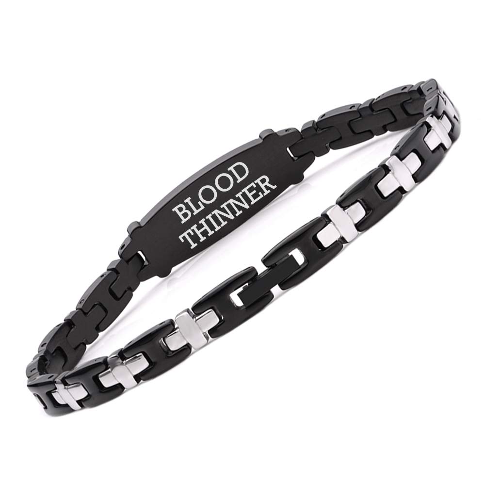 LinnaLove Medical Alert ID Bracelet for Women - Stainless Steel Emergency Medical Bracelet with Adjustable 7.5
