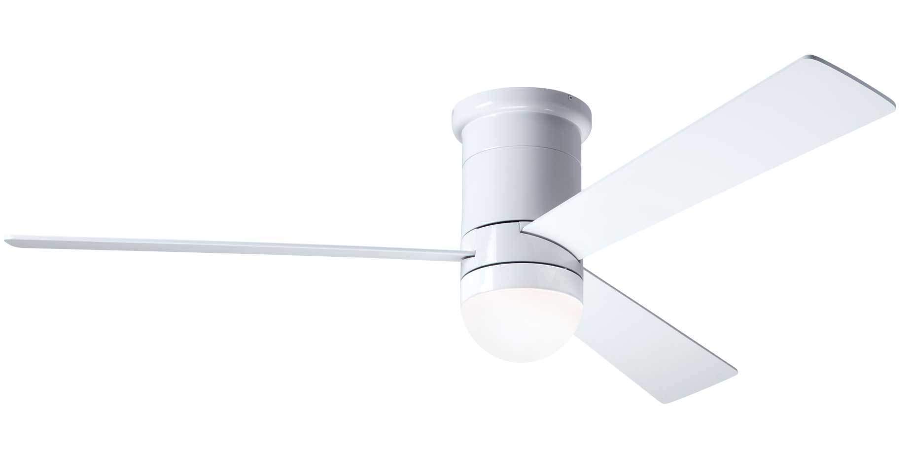 Cirrus Flush DC 50 in. LED Gloss White Ceiling Fan with Remote Control - Perfect for Living Room, Bedroom, and Office
