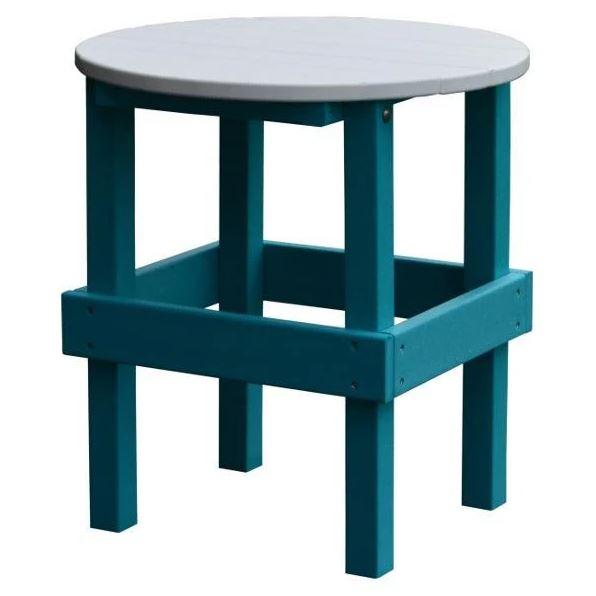 A & L Furniture White Top Poly Round Side Table - Stylish & Durable Accent Table for Living Room, Bedroom, or Patio