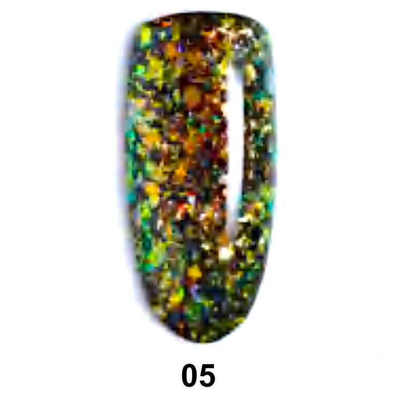 Holographic Flakes Gel Nail Polish - Long Lasting UV LED Soak Off Glitter Nail Polish for Manicure & Pedicure - Perfect for Parties, Weddings, and Special Occasions