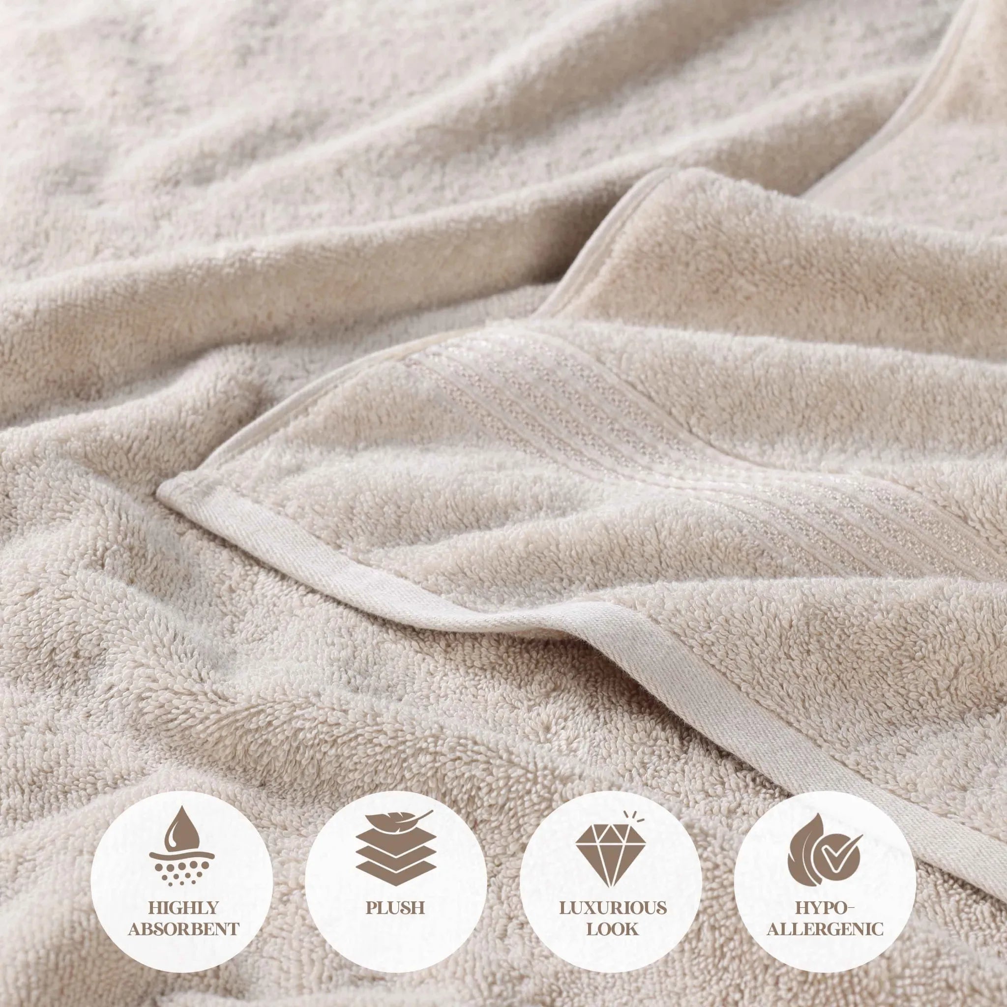 Premium Heritage Egyptian Cotton Bath Towel Set of 2 - Ultra Soft, Highly Absorbent & Quick Dry - Luxury Spa & Bathroom Essentials for Home & Hotel Use
