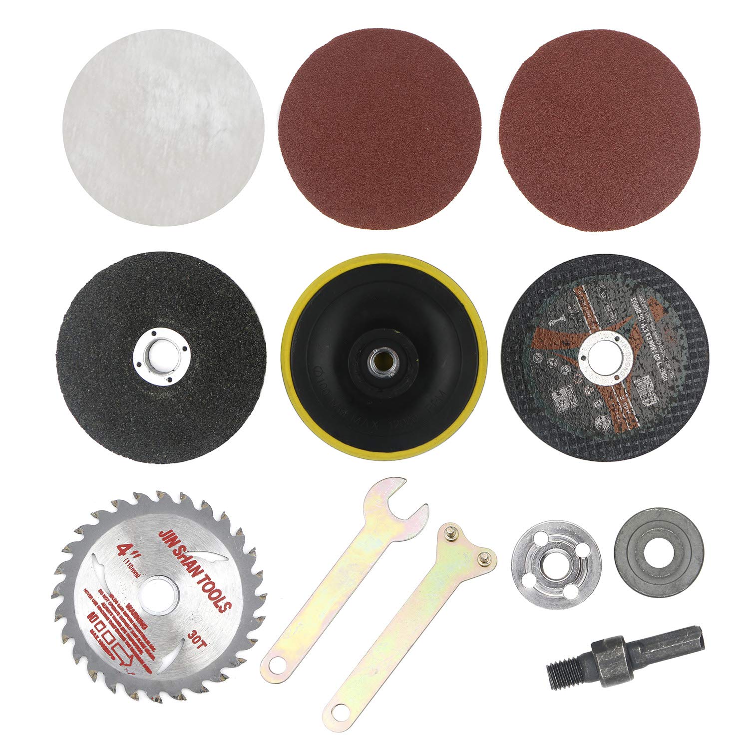 12-Piece Electric Drill Accessories Kit - Screw Shaft, Viscose Disc, Converter Rod for Cutting, Grinding & Milling | Perfect for DIY Projects, Woodworking & Metalworking