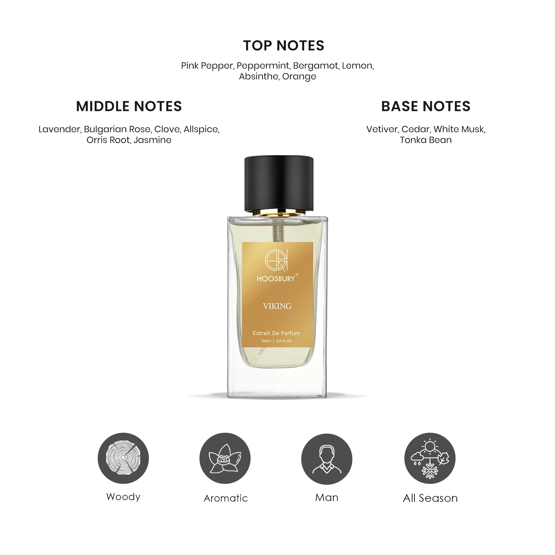Viking Men's Cologne - Aromatic Citrus Woody Perfume for Men | Long-Lasting Fragrance | Day & Night Wear | Office, Date & Special Occasions
