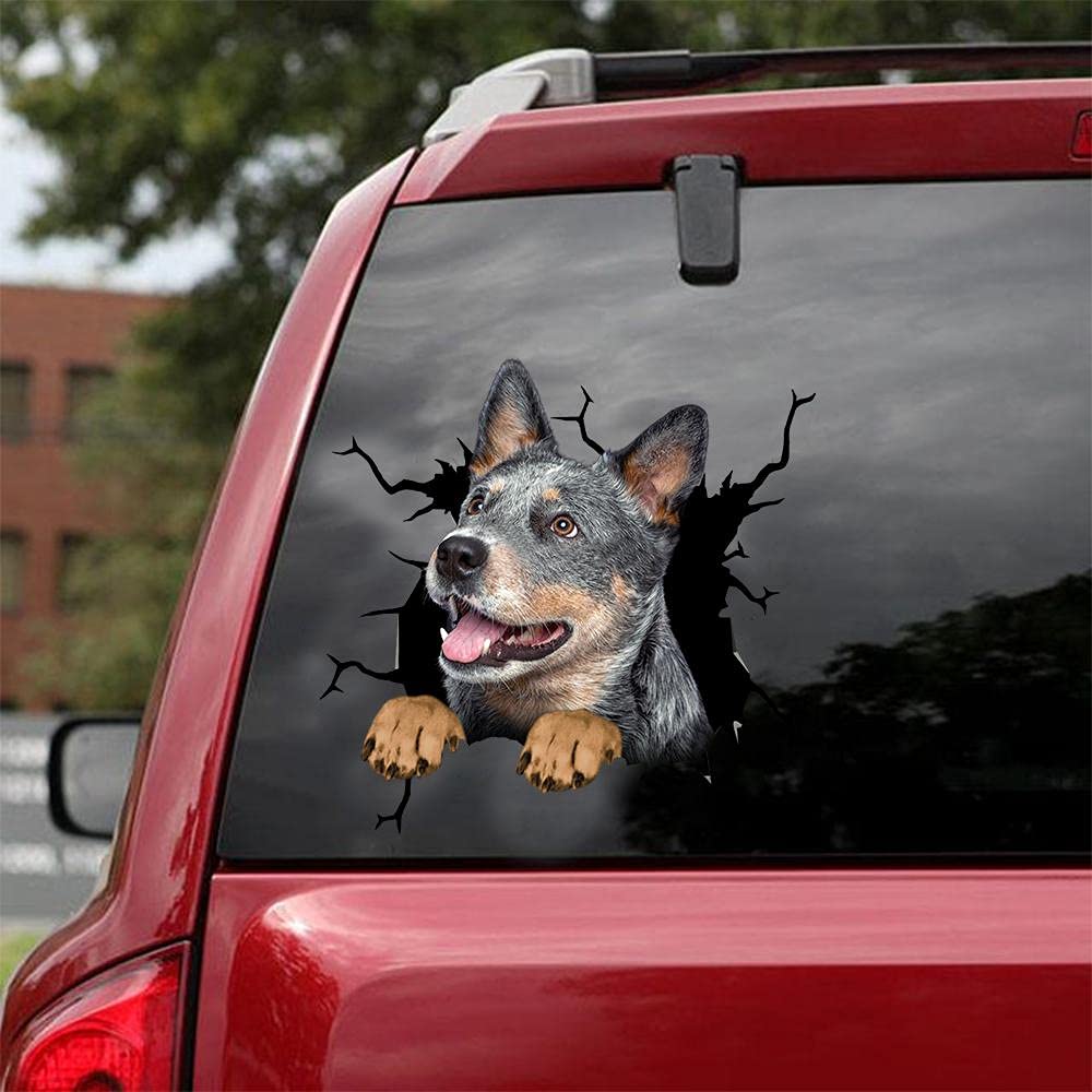 Realistic Blue Heelers Car Decals - Pack of 2 High-Quality 8