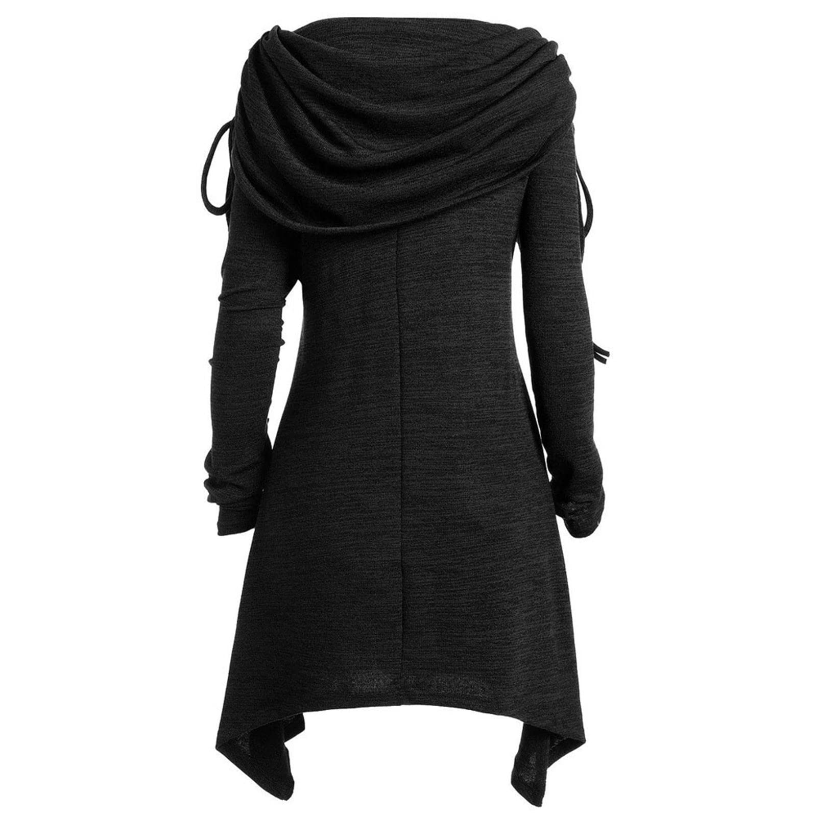 Women's Long Sleeve Foldover Tunic Blouse with Collar - Solid Color Ruched Plus Size Fashion Top for Casual Wear, Office & Date Night