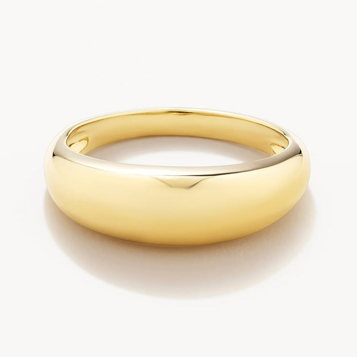 Elegant Gold Curve Dome Pinky Ring for Women - Perfect for Parties, Weddings & Everyday Fashion Accessories