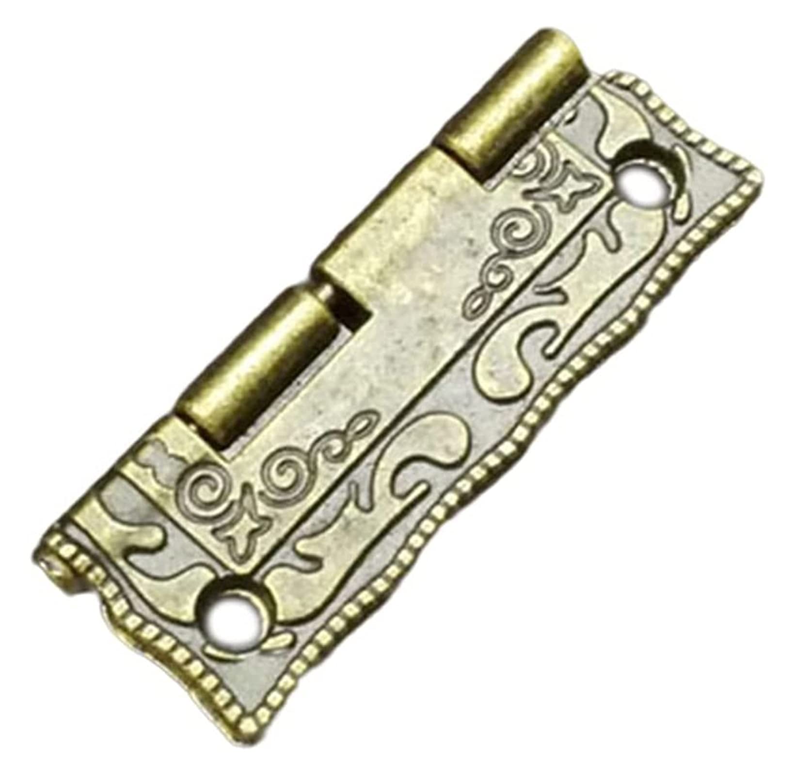 ALOMIN 10-Piece Mini Vintage Antique Cabinet Drawer Hinges - Solid Brass Hardware for Wooden Furniture, Jewelry Boxes & Gift Cases - Durable Decorative Hinges for DIY Cabinets, Chests & Vintage Restoration Projects