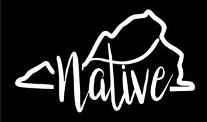 Virginia Native Vinyl Decal - White - Made in USA by Foxtail Decals - 4.5 x 2.6 Inch - Perfect for Car Windows, Laptops, Tablets, Water Bottles, and More - Great for Home, Office, and Outdoor Use