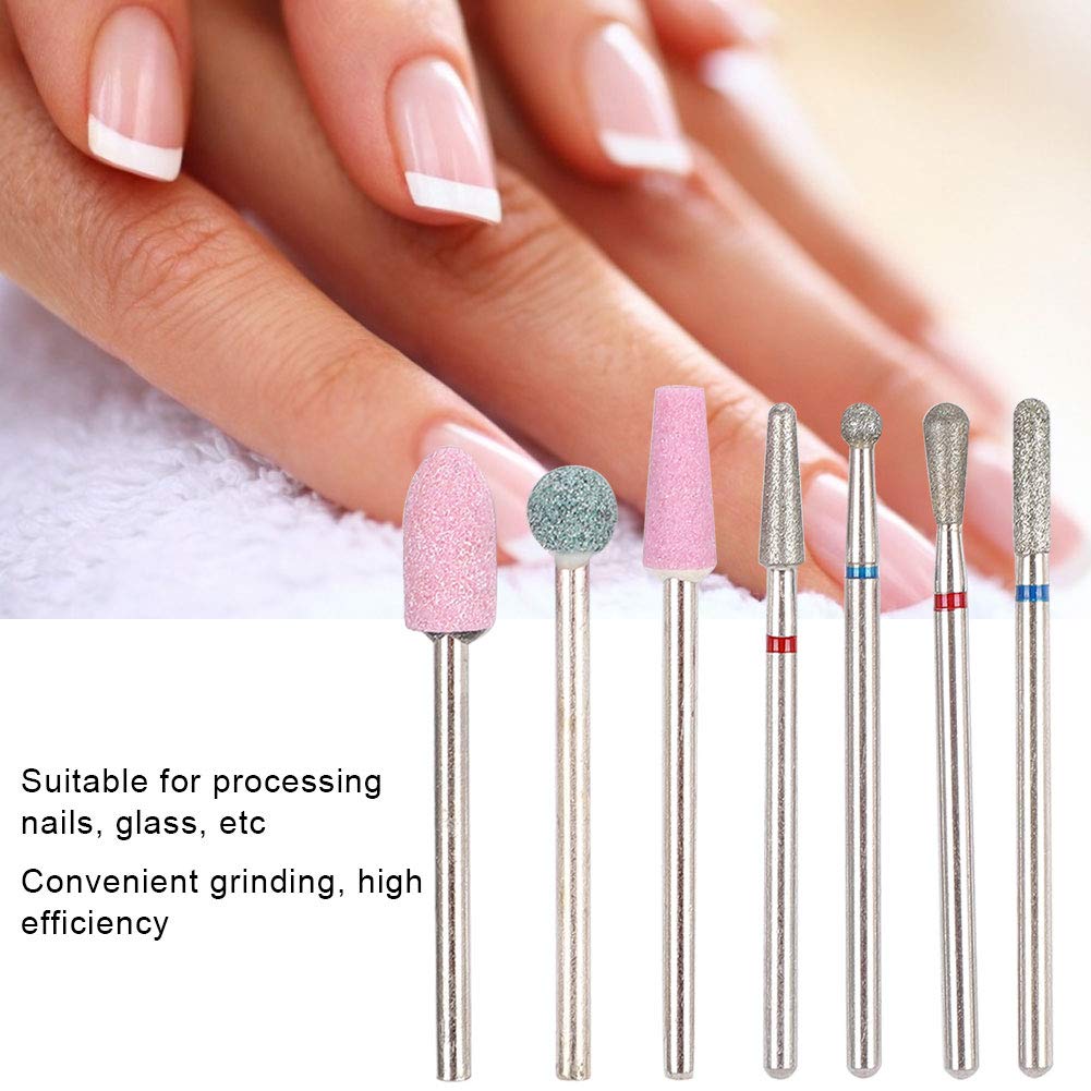6-Piece Nail Drill Bits Set - Multi-Functional Grinding Heads for Electric Nail File, Professional Manicure & Pedicure Accessories - Perfect for Salon, Home Nail Care & DIY Nail Art