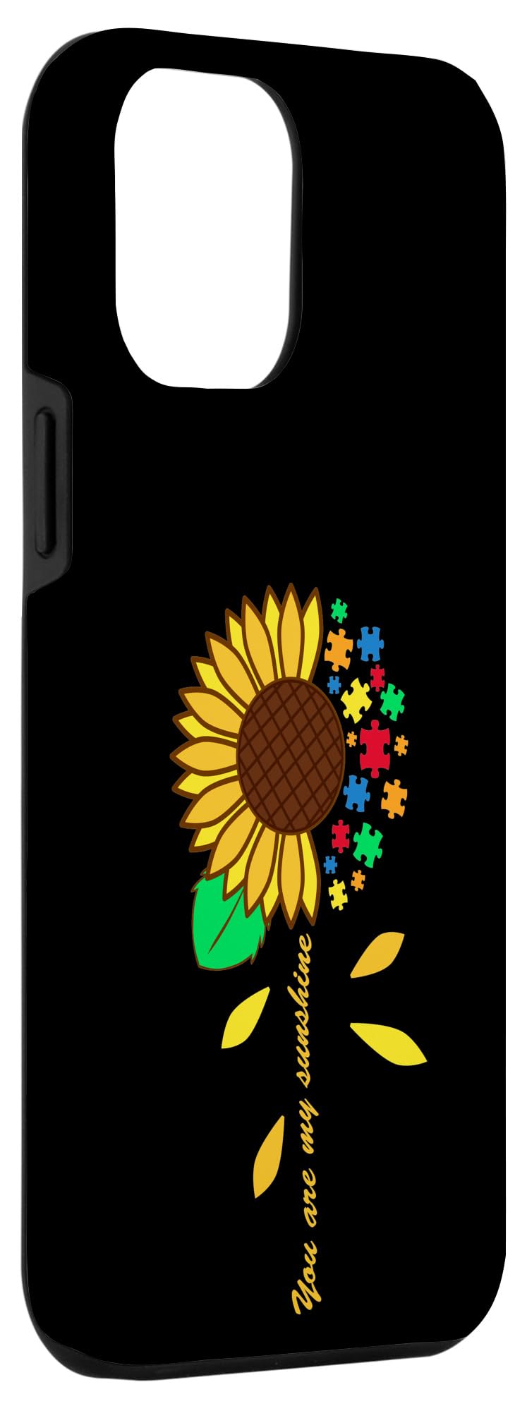 iPhone 12 Pro Max Case - Sunflower Puzzle Piece Design - Autism Awareness Gift - Durable Protective Cover for Everyday Use & Special Occasions
