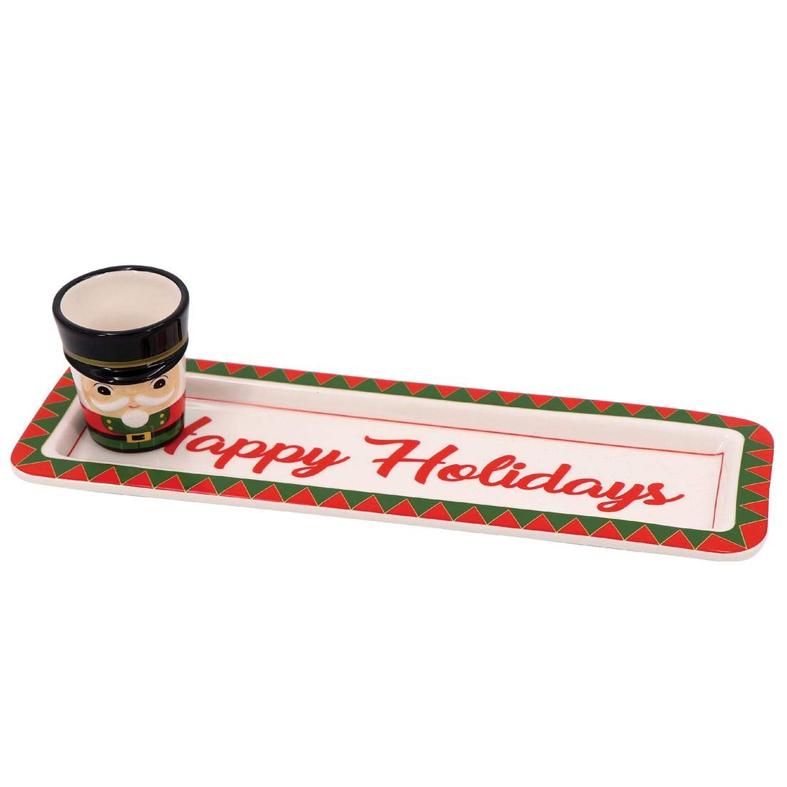 Nutcracker Tray with Toothpick Holder - Perfect for Holiday Parties