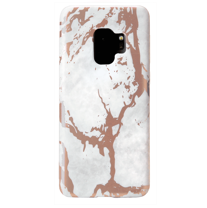 Elegant White Marble with Rose Gold Chrome Samsung Galaxy Phone Case - Perfect for Everyday Protection & Style Enhancement