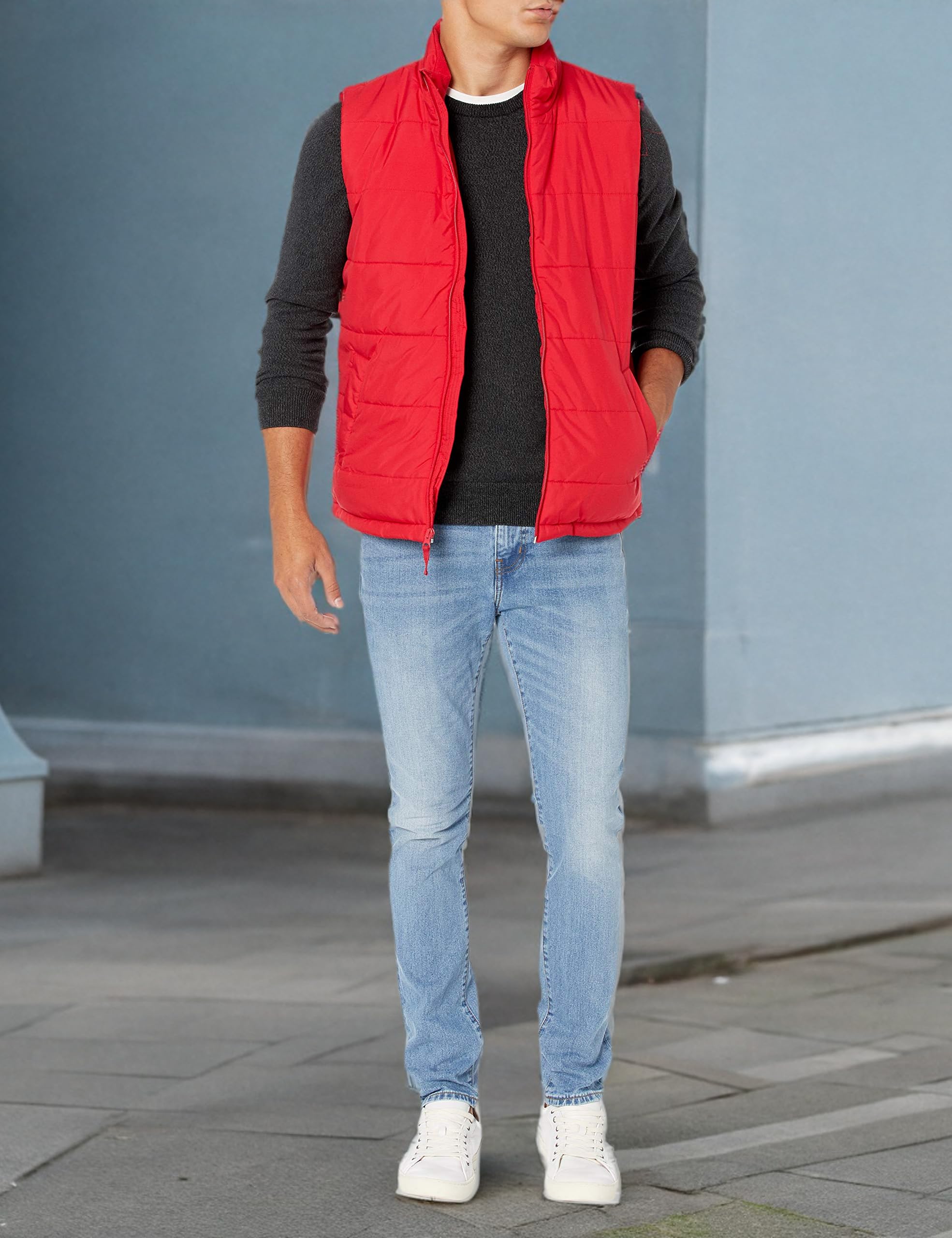 Amazon Essentials Men's Midweight Puffer Vest - Lightweight Warm Quilted Jacket for Outdoor Activities, Hiking & Casual Wear