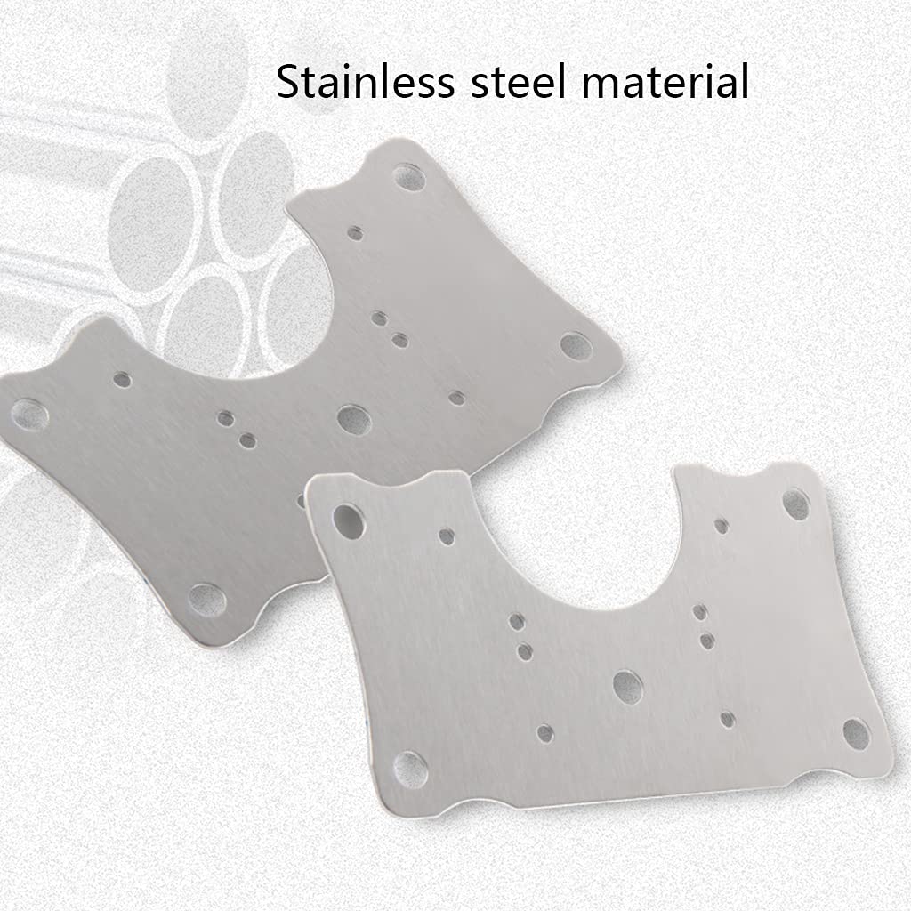 4 Pcs Stainless Steel Cabinet Door Hinges with Screws - Heavy Duty Repair Plate Hinge Kit for Kitchen Cupboards, Furniture, Windows & Drawers - Easy Installation for Home Improvement & DIY Projects