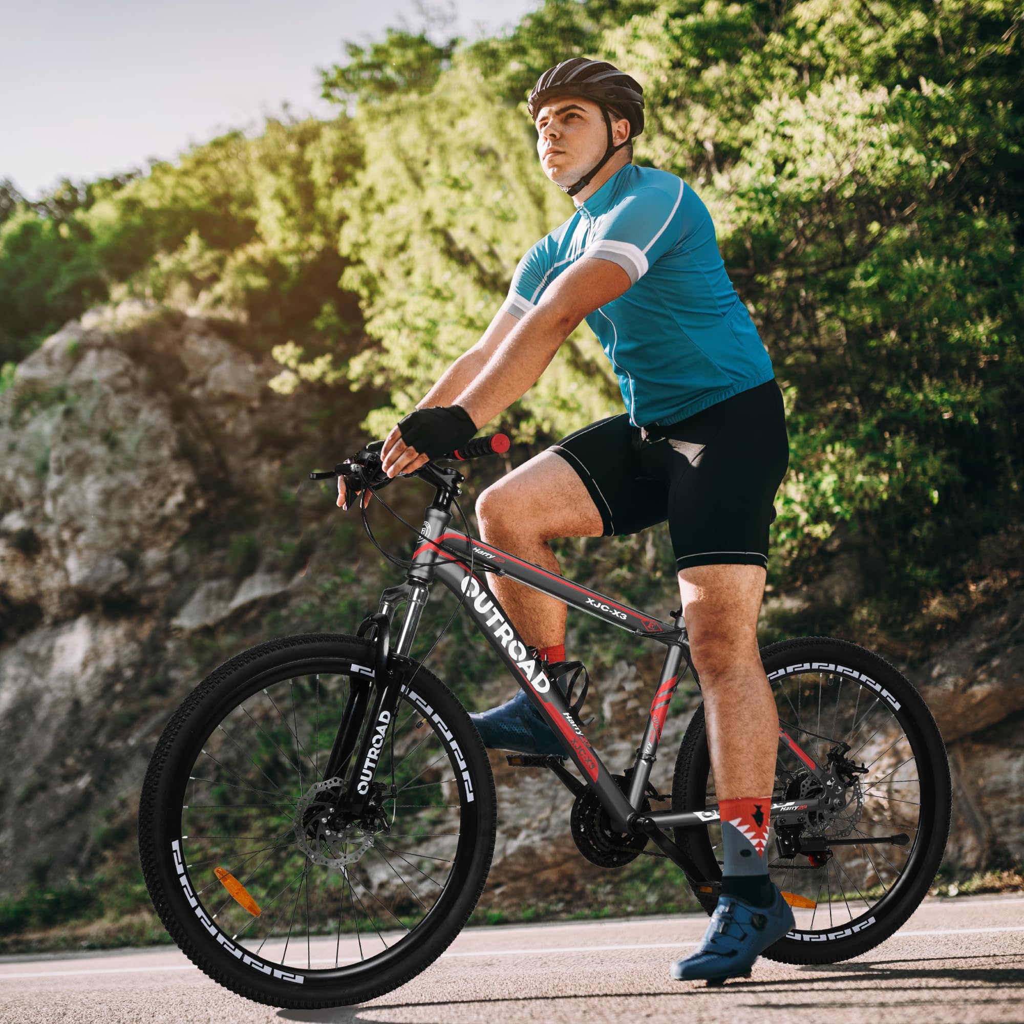 26 Inch Mountain Bike for Adults - Lightweight Aluminum Frame, 21-Speed Gears with Dual Disc Brakes & Lock-Out Suspension Fork - Men's & Women's All-Terrain Bicycle for Trail Riding, Commuting and Outdoor Adventures