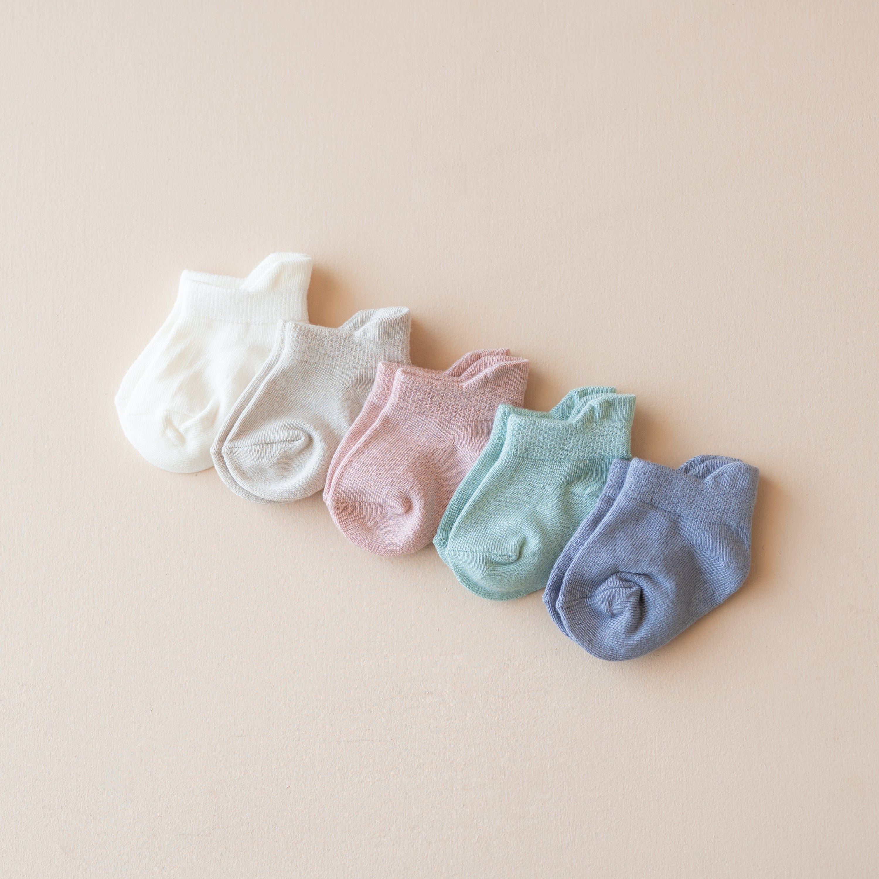 Pastel Ankle Socks 5-Pack for Women - Soft Comfortable No-Show Socks for Running, Yoga & Everyday Wear