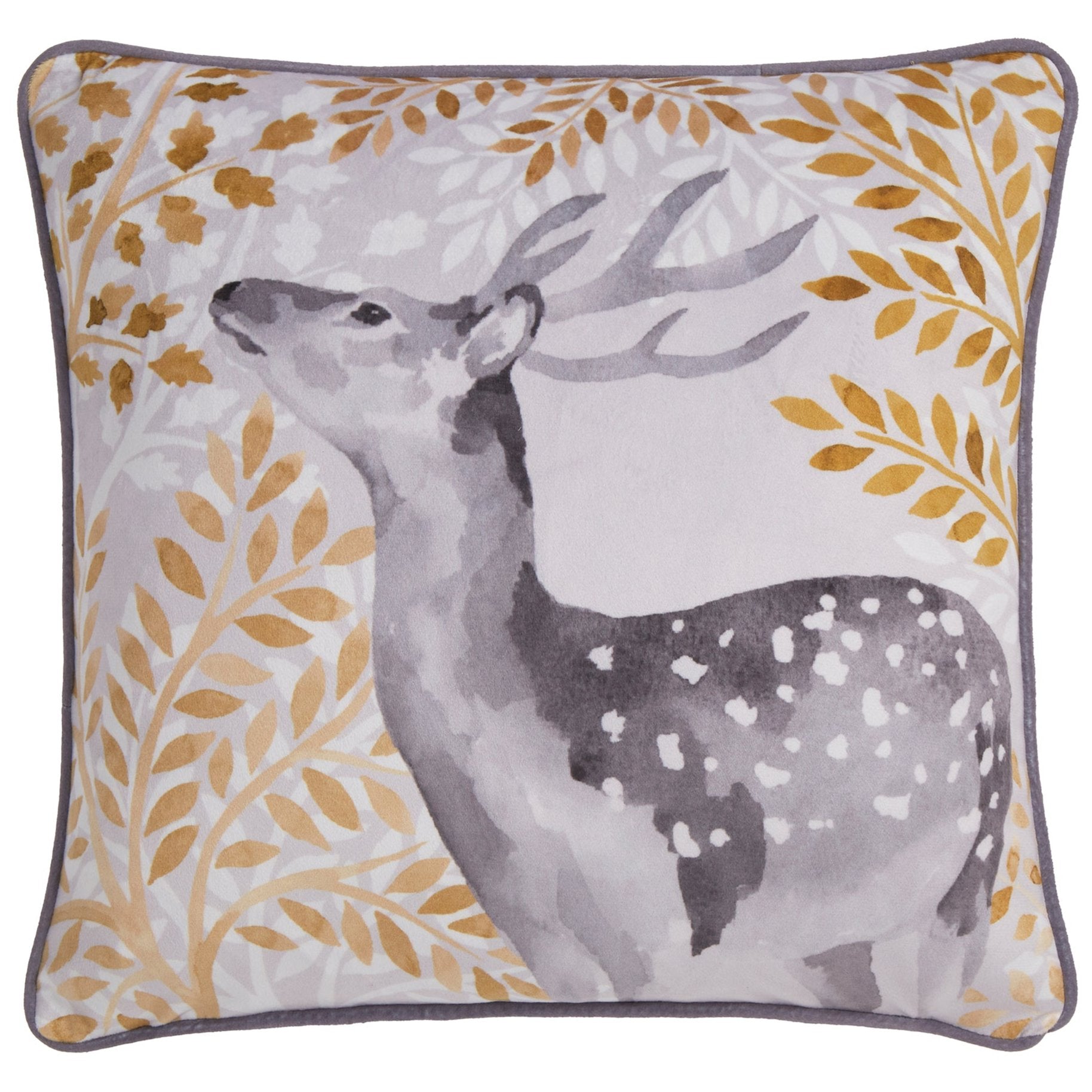 D&D Lodge Forest Animals Throw Pillow Cover - Grey - Cozy Home Decor for Living Room, Bedroom, or Cabin