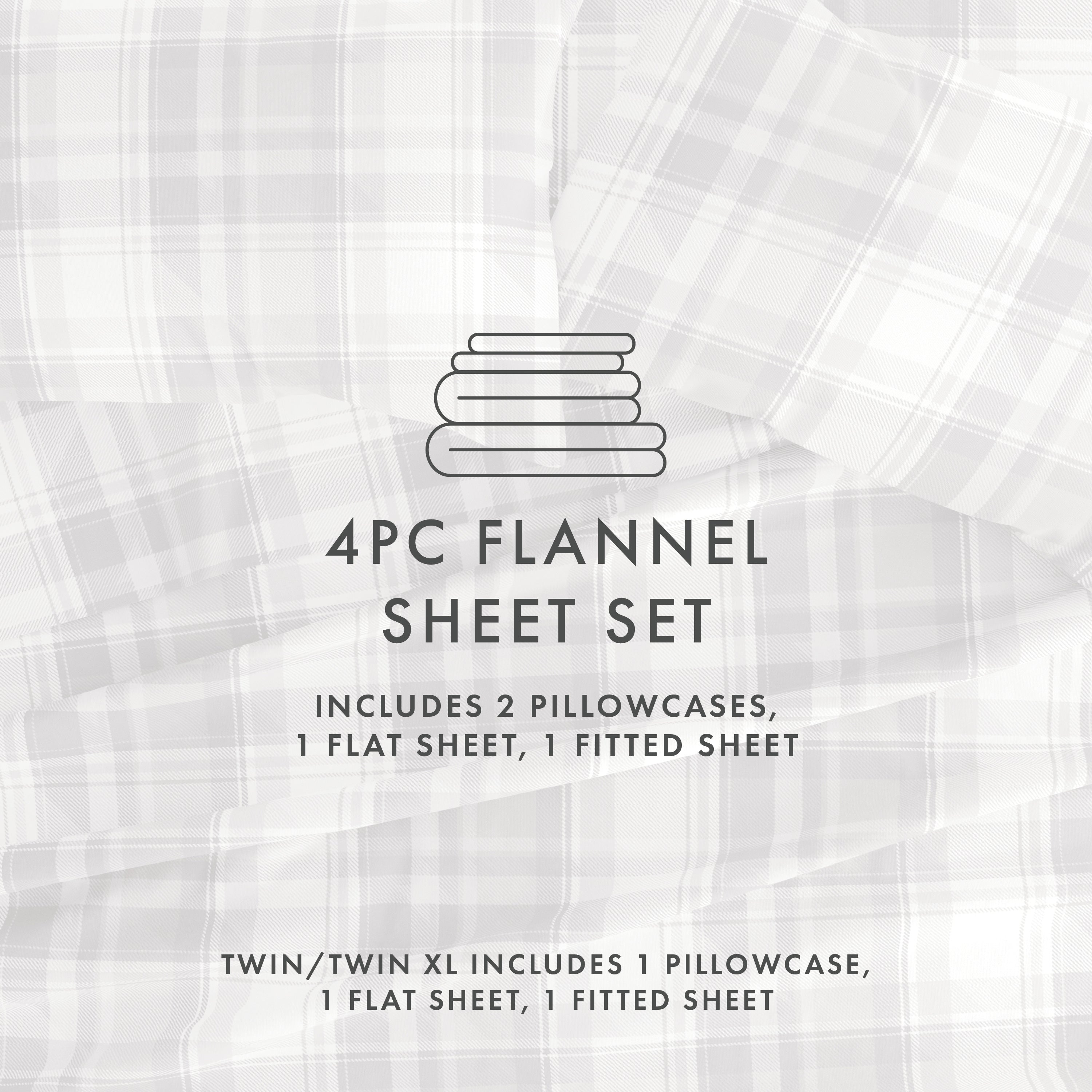 4 Piece Flannel Sheet Set - Soft & Cozy Queen Size Bed Sheets for Winter - Perfect for Cold Weather, Guest Rooms & Cozy Nights