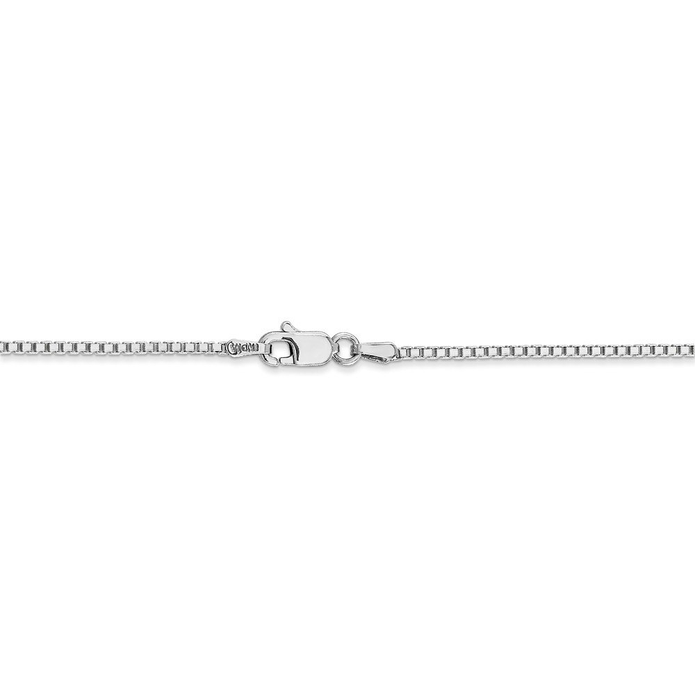 10K Solid White Gold 1.30mm Box Chain Necklace with Secure Lobster Clasp - Elegant Jewelry for Women, Perfect for Daily Wear, Gifts & Special Occasions