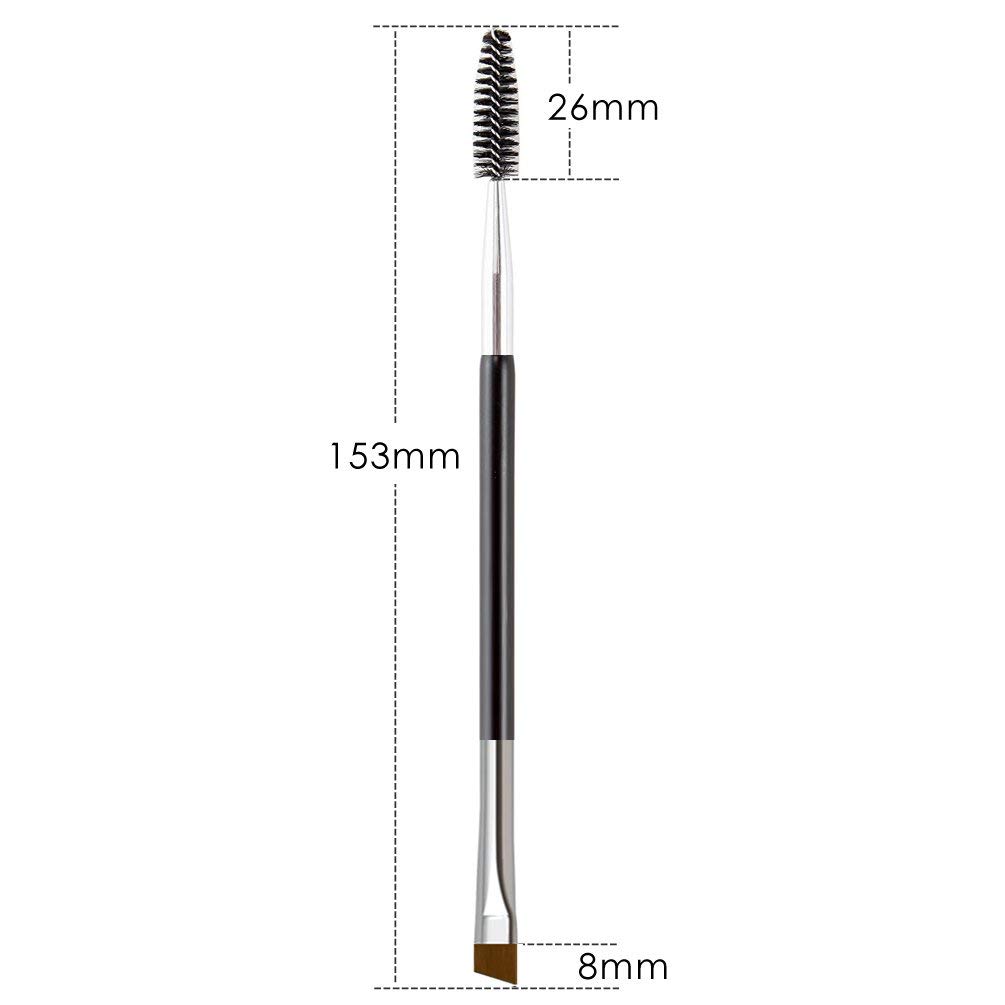Professional Duo Eyebrow Brush Set - Angled Brow Brush & Spoolie for Perfect Brows (2-Pack, Multicolor) | Ideal for Eyebrow Shaping, Filling & Grooming at Home or Salon