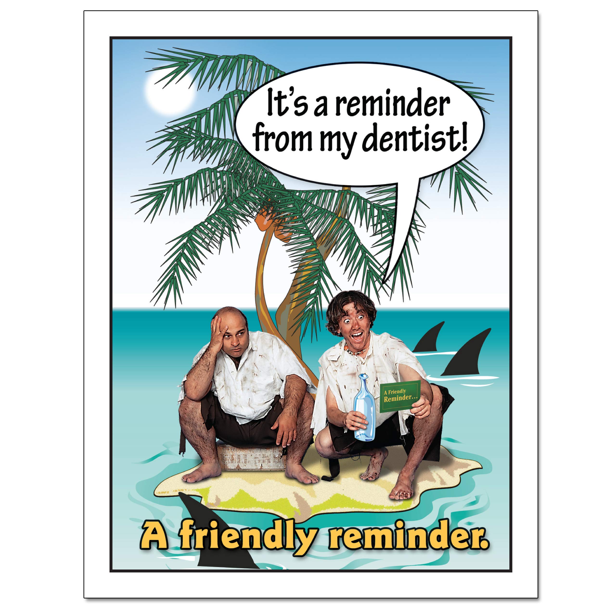 Dental Appointment Reminder Postcards - 4 Perforated Cards per Sheet (4.25