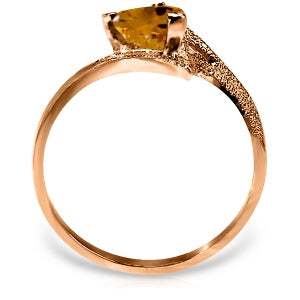 0.95 Carat 14K Solid Rose Gold Heart-Shaped Citrine Ring - Elegant Valentine's Gift, Anniversary Jewelry for Women, Perfect for Romantic Occasions & Special Dates