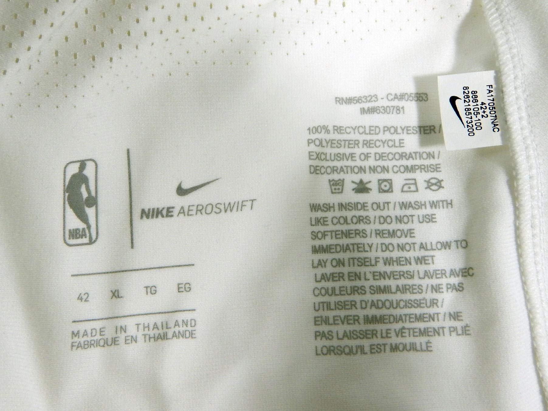 **Nike Authentic Pro Cut Utah Jazz Game Issued White Shorts Size 42 +2 - Perfect for NBA Fans, Collectors & Basketball Games**