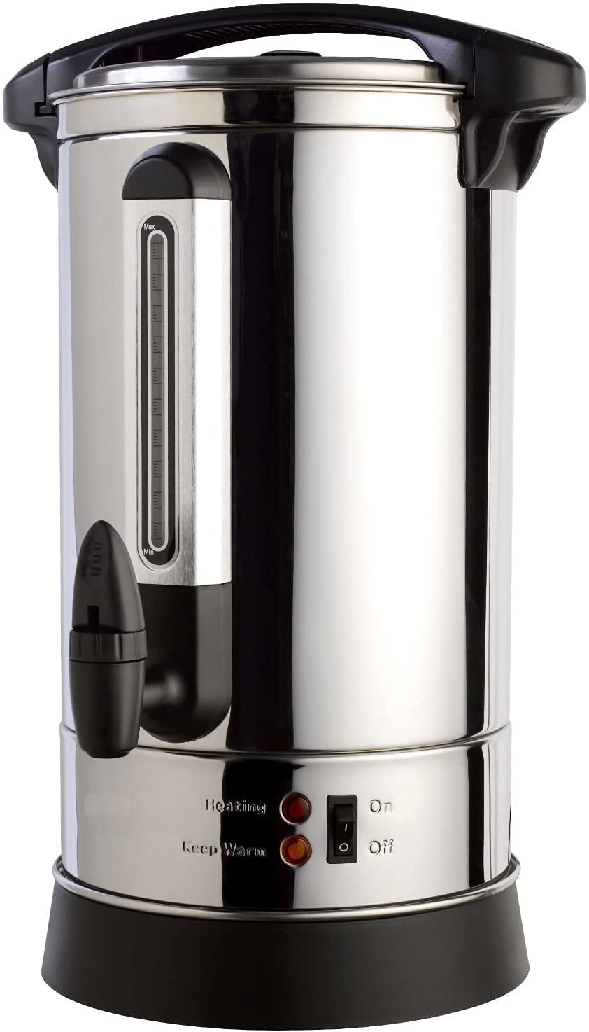 Commercial Coffee Maker Percolator - 50 Cup Stainless Steel Coffee Urn with Double Wall Insulation - Large Capacity Hot Water Dispenser for Catering, Events & Offices - The Dreidel Company
