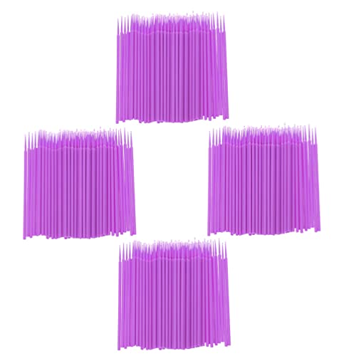 DOITOOL 4-Pack Micro Applicator Brushes - Cotton Tips, Plastic Microfiber Wands for Eyebrows, Eyelash Extensions & Makeup | Perfect for Salon, Home Use & Professional Beauty Applications