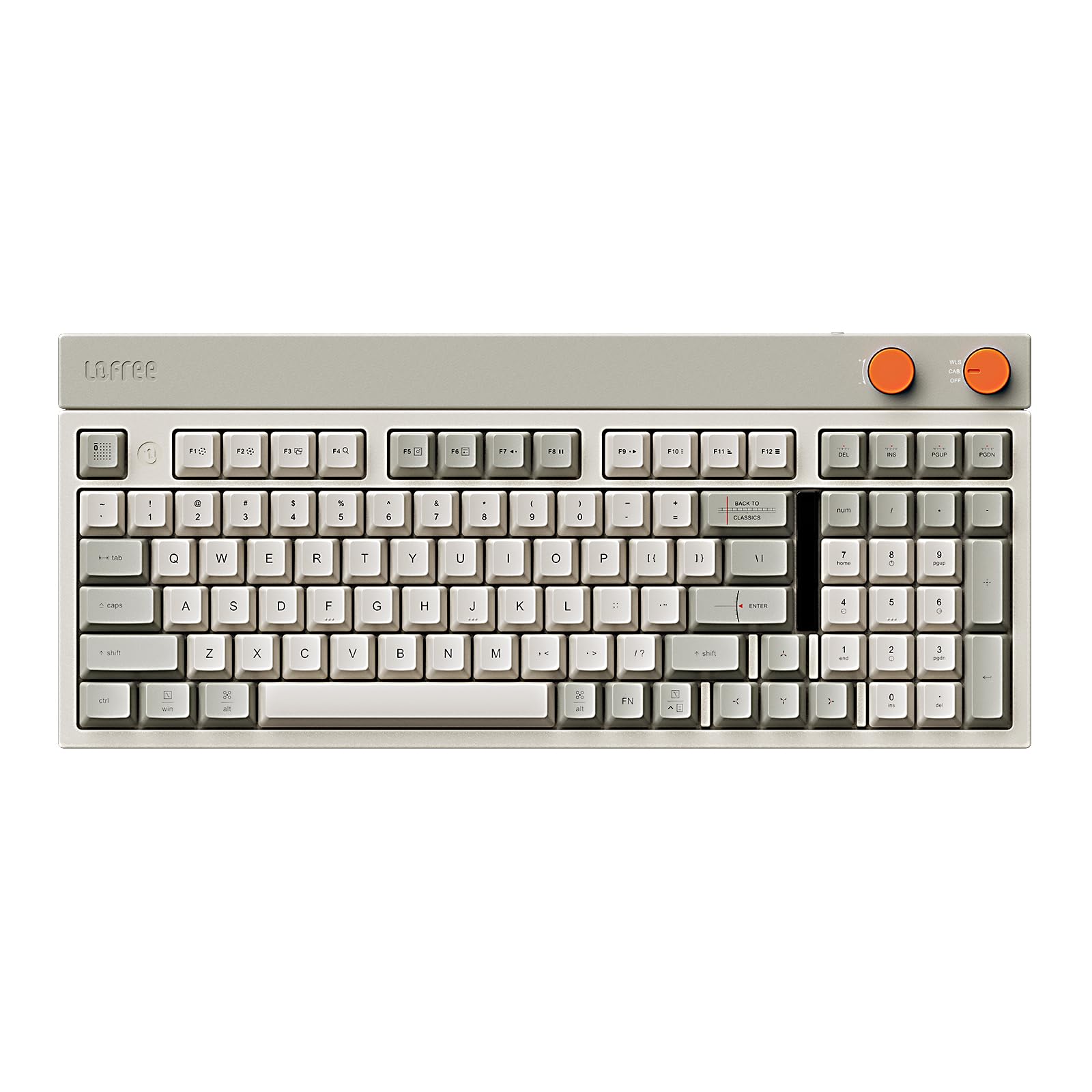 LOFREE Block 98-Key Wireless Mechanical Keyboard - Rechargeable, Hot-Swappable with 3 Connection Modes (Bluetooth/2.4G/USB-C) for Windows & Mac - Volume Knob, Customizable Panels - Perfect for Gaming, Office Work & Creative Professionals