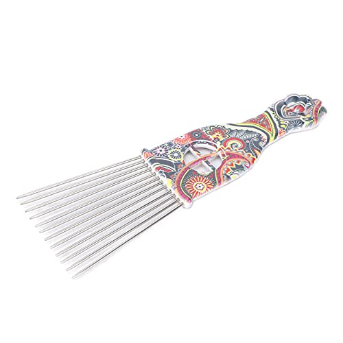 **Ergonomic Afro Comb for Curly Hair - No Harm Scalp Massager, Durable Hair Pick for Styling (Waist Flower K2) - Perfect for Natural Hair Care & Salon Styling**