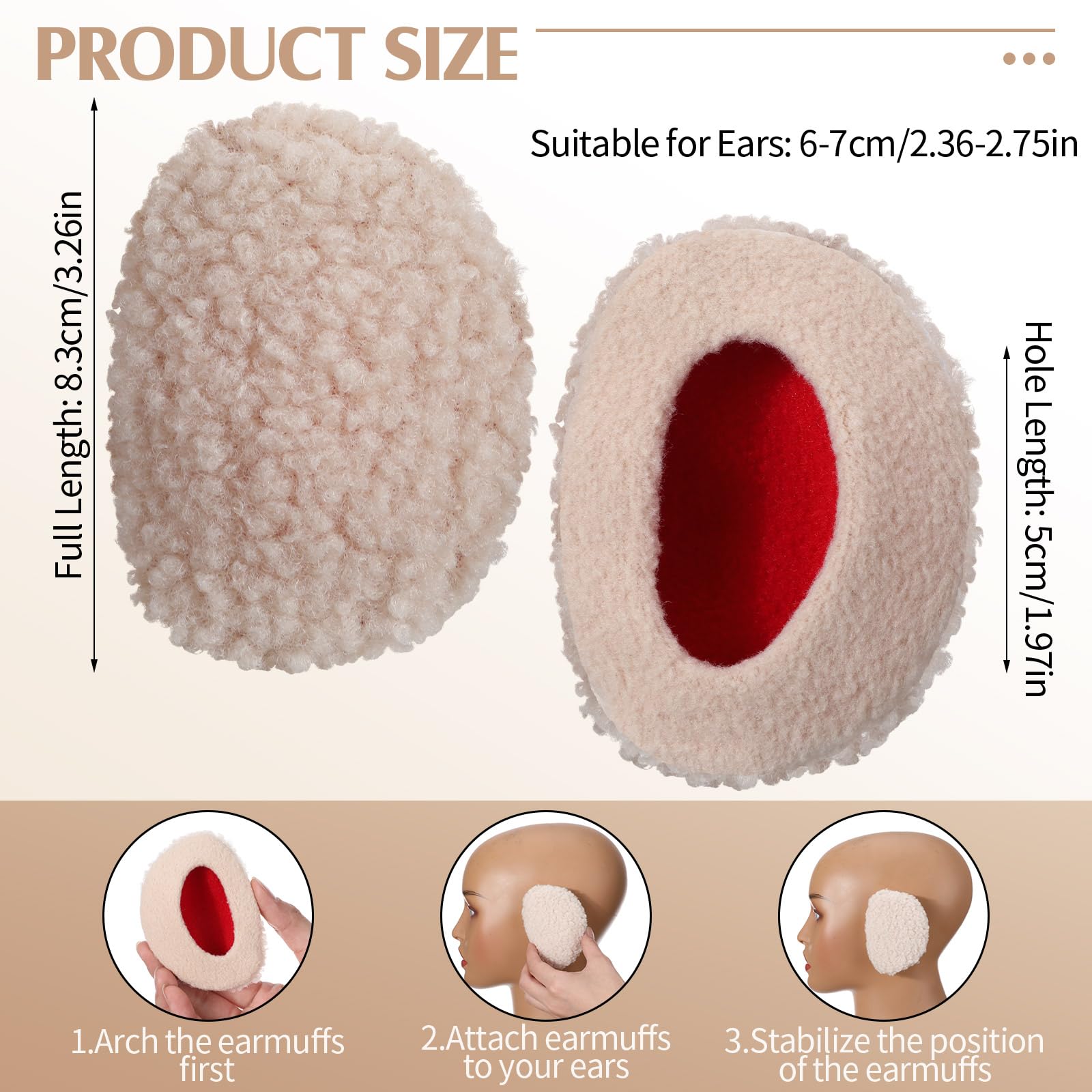 SATINIOR 2 Pairs Bandless Earmuffs - Winter Ear Warmers & Covers for Women & Men - Soft Fleece Ear Protection for Cold Weather - Perfect for Outdoor Activities, Running, Skiing & Work