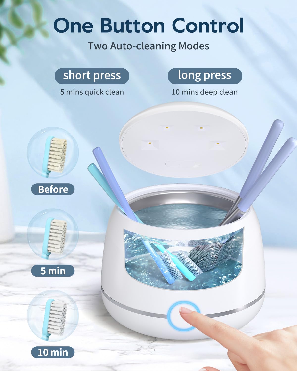 GiveBest Ultrasonic Retainer Cleaner with 45K UV Light - Professional Dental Appliance Cleaner for Teeth Aligners, Mouth Guards, Whitening Trays & Toothbrush Heads | Perfect for Daily Oral Care & Travel Use