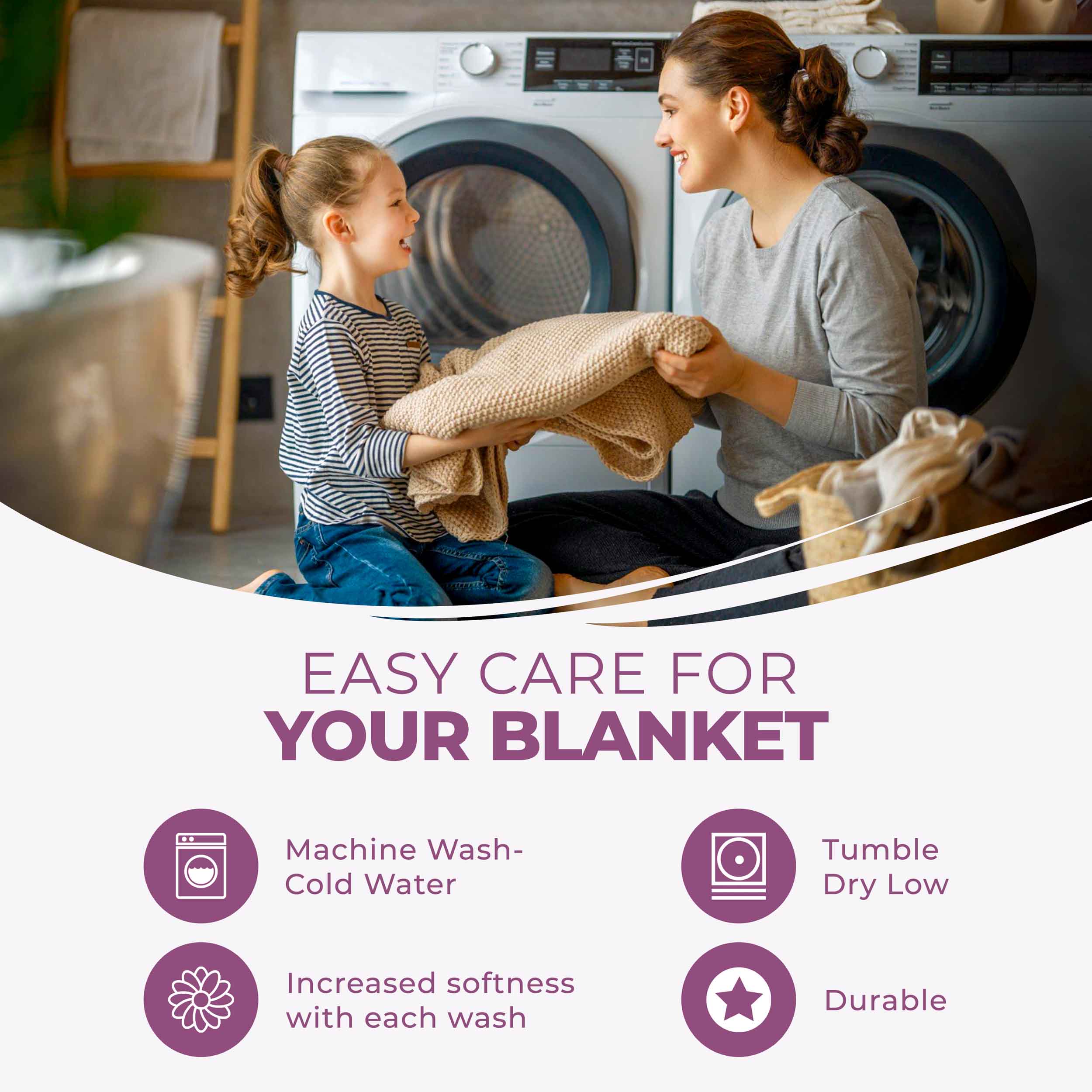 Premium Cotton All-Season Diamond Pattern Bed Blanket & Sofa Throw - Soft Cozy Blanket for Bedroom, Living Room, Travel and Gift Giving